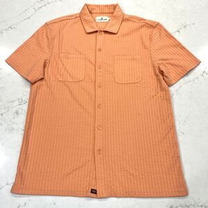 The Normal Brand NWOT Short Sleeve Knit Getaway Button Up Shirt Georgia Peach L